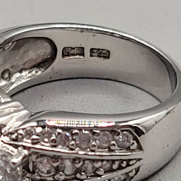 Charles Winston CWE 925 Ring Lavender Clear CZ Silver Rhodium Setting Size 6.75 - Picture 4 of 7
